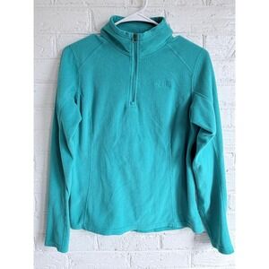 The North Face Womens Fleece Quarter Zip Pullover‎ Teal Green Size S